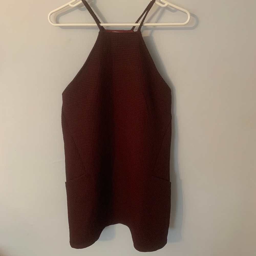 TOBI maroon waffle dress